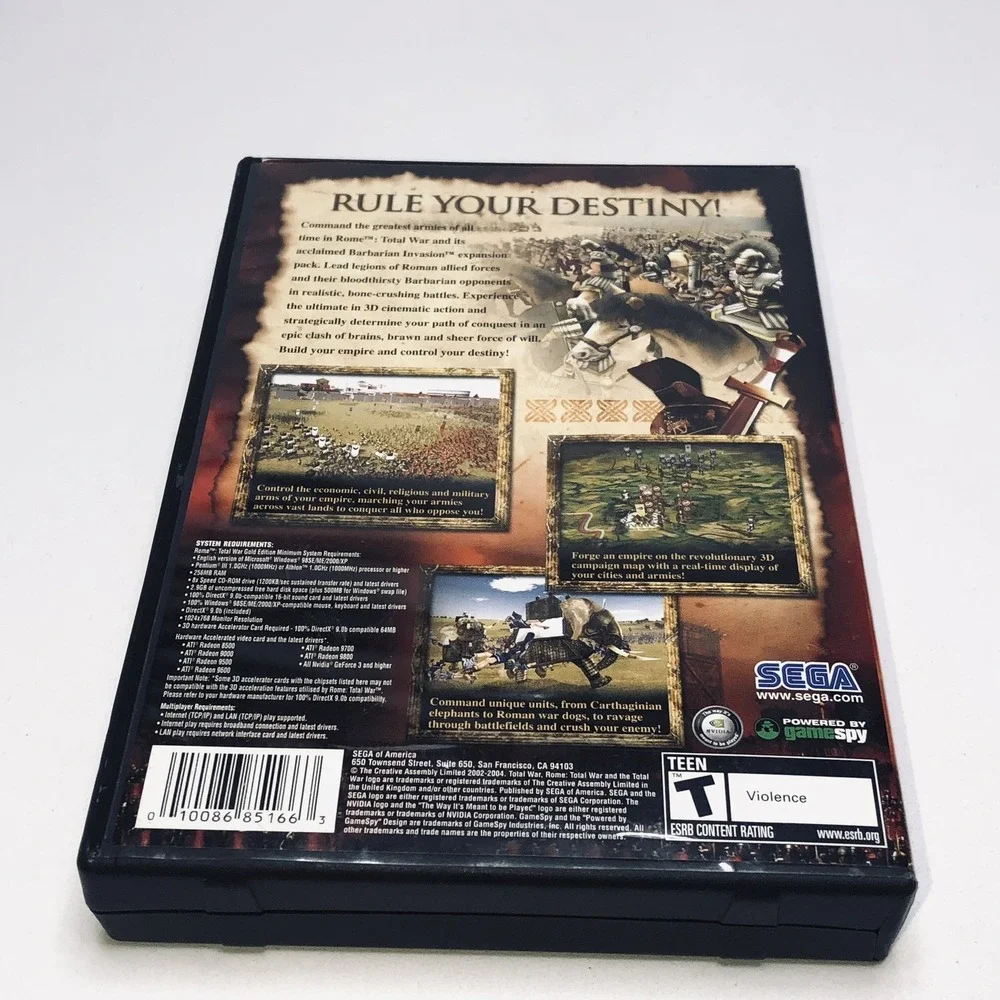 Rome: Total War Gold‎ Edition - PC - DVD ROM - VERY GOOD ( Complete Booklets